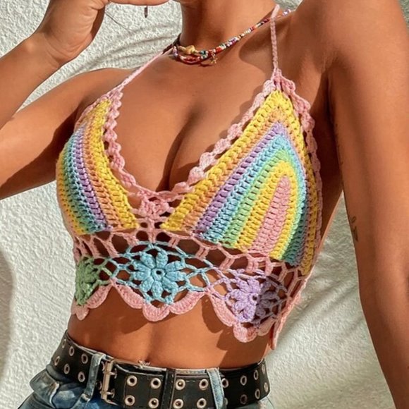 Tops - Tie Backless Halter Knit Top